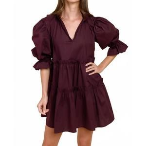 NEW SOFIA COLLECTIONS georgia mini dress in cabernet